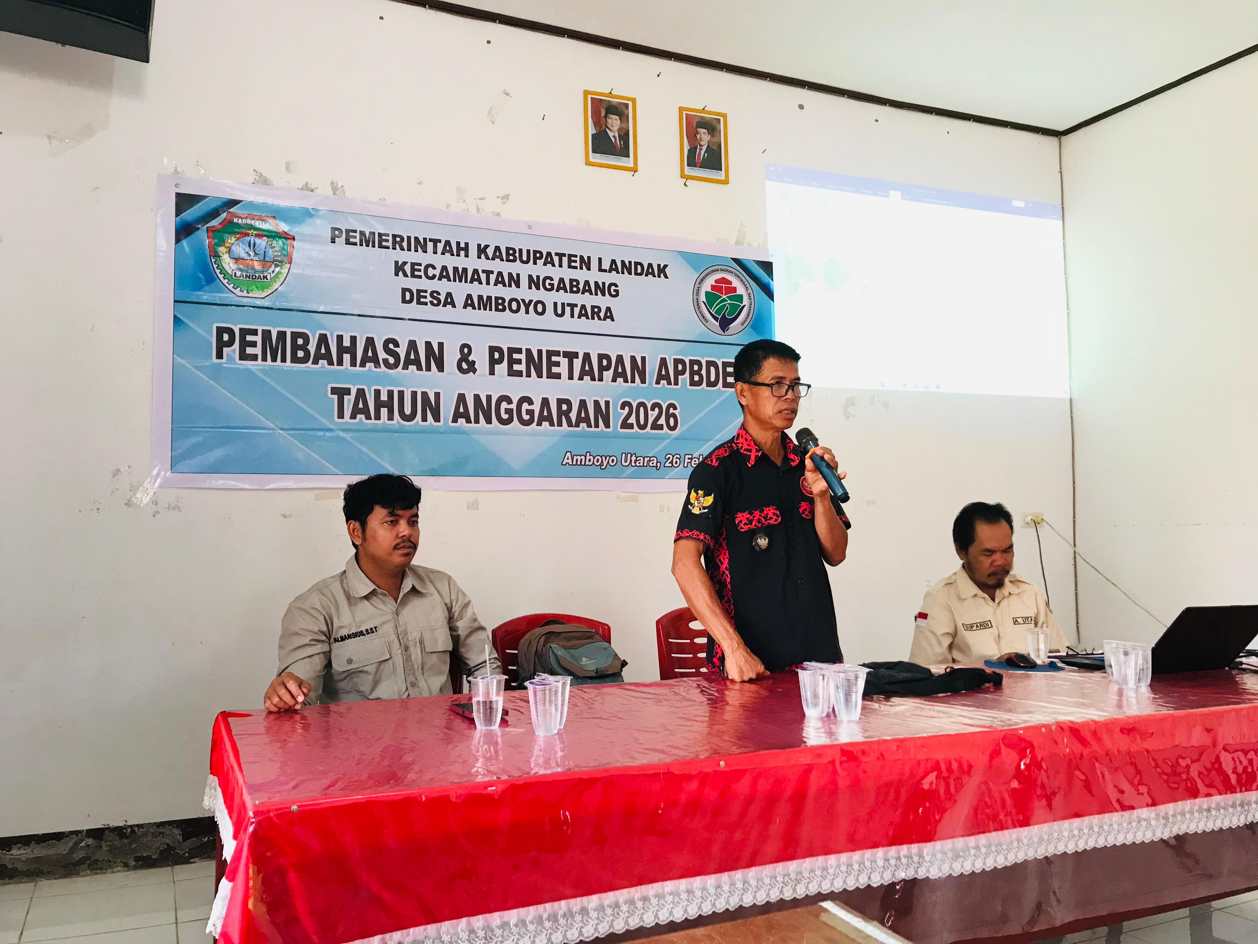 Rapat pembahasan dan penetapan APBDes tahun 2026.
Kamis, 26 Februari 2026
