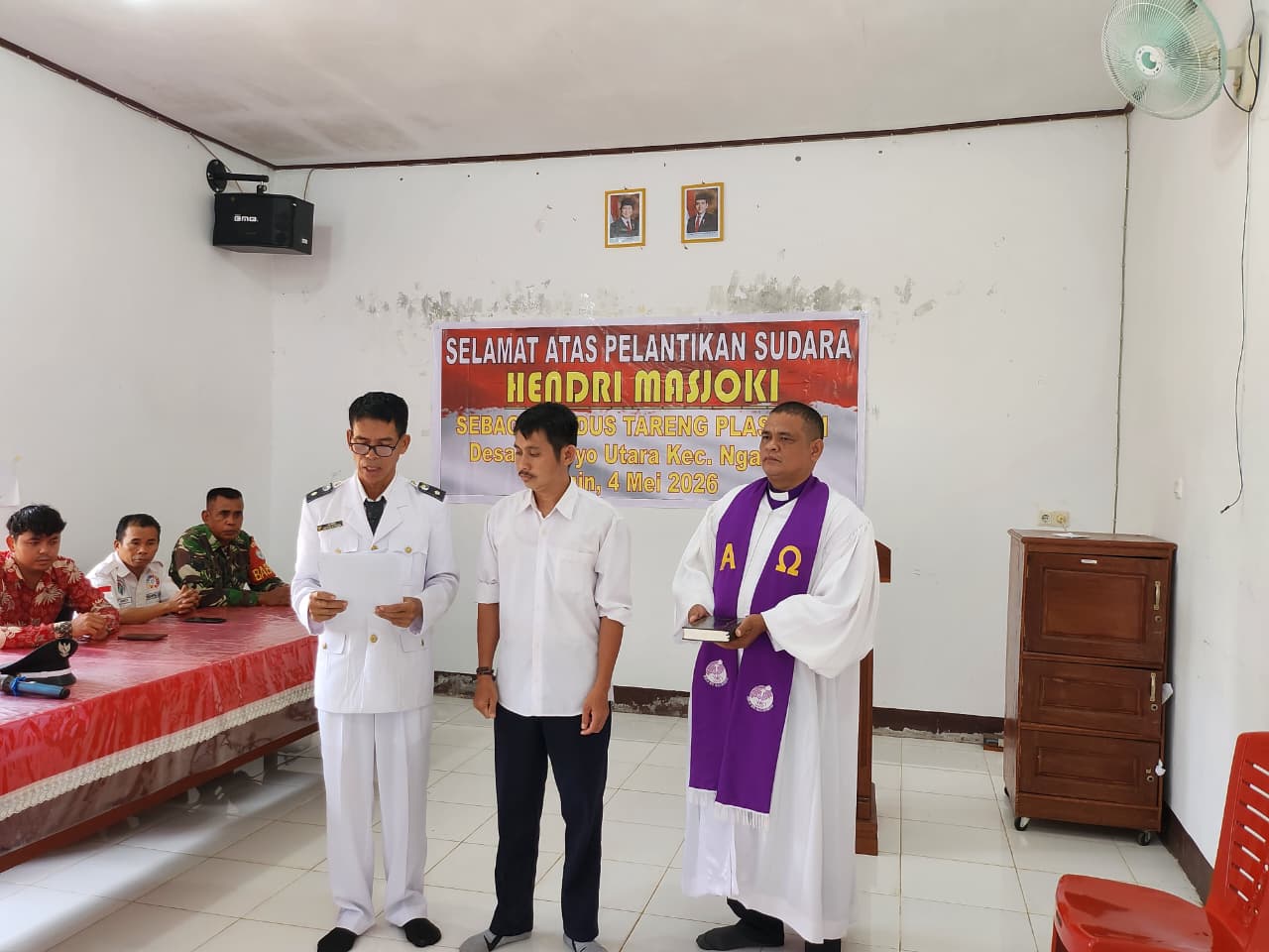 Pelantikan Kepala Dusun Tareng Plasma II Hendri Masjoki.
Senin 4 Mei 2026